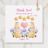 Tweeling-Baby shower | BABY SHOWER SCHATTIGEE GIRA Bedankjes Labels (Achterkant)