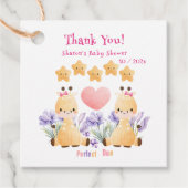 Tweeling-Baby shower | BABY SHOWER SCHATTIGEE GIRA Bedankjes Labels (Voorkant)