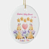 Tweeling-Baby shower | BABY SHOWER SCHATTIGEE GIRA Keramisch Ornament (Rechts)