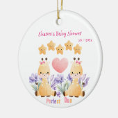 Tweeling-Baby shower | BABY SHOWER SCHATTIGEE GIRA Keramisch Ornament (Links)