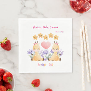 Tweeling Baby Shower   Cute Giraffe Baby Shower Servet