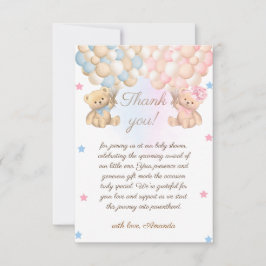 Tweeling Baby Shower Jongen Meisje Bedankkaart