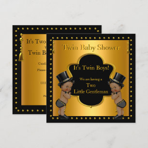 Tweeling baby shower jongens Little Gentleman Etni Kaart