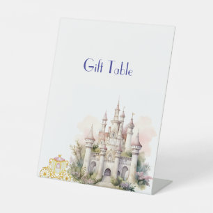Tweeling Baby Shower Kasteel en Koets Reclamebord Met Voetstuk