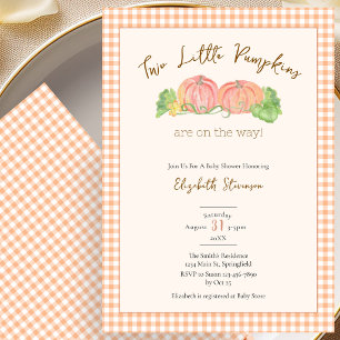 Tweeling Baby Shower Little Pumpkins Uitnodiging