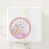 Tweeling Baby shower Meisjes ID642 Bedankjes Labels (In situ)
