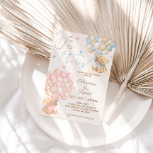 Tweeling baby shower met teddybeer thema, jongen e