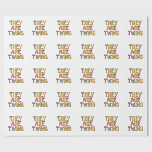 Tweeling baby shower ontwerp cadeaupapier (Vlak)