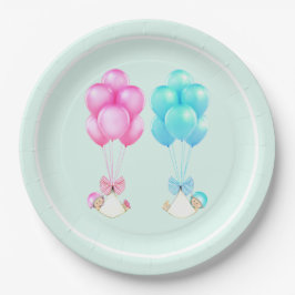 Tweeling Baby Shower Papieren Bordje