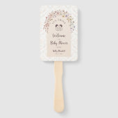 Tweeling Baby Shower Pastel Bloem LPM26 Handwaaier (Voorkant)
