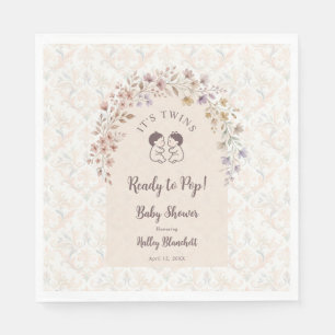 Tweeling Baby Shower Pastel Bloemige LPM26 Servet