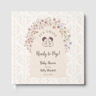 Tweeling Baby Shower Pastel Bloemstuk LPM26 Gastenboek