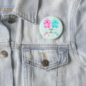 Tweeling Baby Shower Ronde Button 5,7 Cm (In situ)