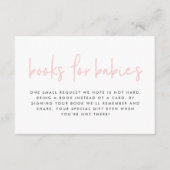 Tweeling baby shower roze girly moderne boeken bab informatiekaartje (Voorkant)