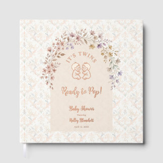 Tweeling Baby Shower Roze Goud LPM26 Gastenboek