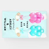 Tweeling Baby Shower Spandoek (Horizontaal)