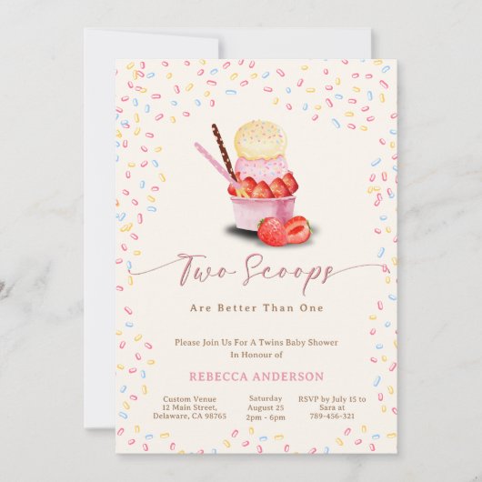 Tweeling Baby shower | Twee schotels zijn beter da Kaart (Voorkant)