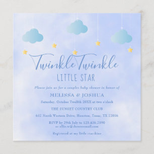 Tweeling Baby Shower Twinkle Twinkle Little Star Kaart