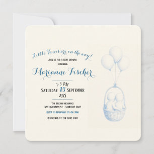 Tweeling Baby Shower Uitnodiging