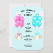 Tweeling Baby Shower Uitnodiging (Voorkant)