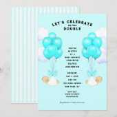 Tweeling Baby Shower Uitnodiging (Voorkant / Achterkant)