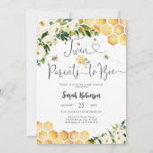 Tweeling baby shower uitnodiging Bij uitnodiging (Voorkant)