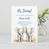 Tweeling Baby Shower Uitnodiging – Dubbele Vreugde (Staand voorkant)