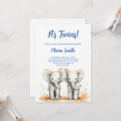 Tweeling Baby Shower Uitnodiging – Dubbele Vreugde (Voorkant / Achterkant in situ)