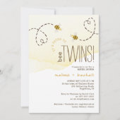 Tweeling Baby Shower van de Zoete Hommel Kaart (Voorkant)