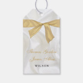 Tweeling babyjongens doopkruis wit goud geschenk cadeaulabel (Voorkant)
