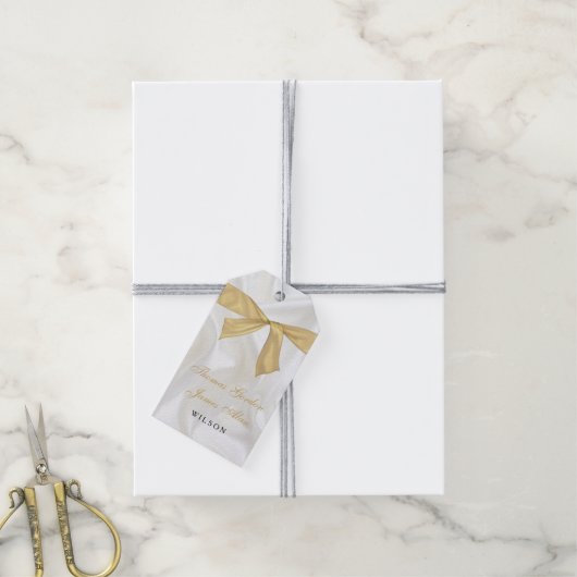 Tweeling babyjongens doopkruis wit goud geschenk cadeaulabel (Met Touw)