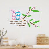 Tweeling babymeisje Poster met Gepersonaliseerd te (Keuken)