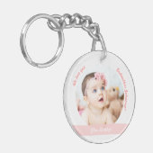 Tweeling babymeisjes 2 Foto's Namen Godmoeder Mode Sleutelhanger (Voorkant Links)