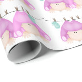 Tweeling babymeisjes op papier voor het inpakken v (Rol Hoek)