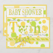 Tweeling baby's Citroen-snoepjes baby shower Kaart (Voorkant / Achterkant)