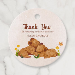 Tweeling baby's genderneutraal bedankt bedankjes labels