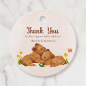 Tweeling baby's genderneutraal bedankt bedankjes labels (Voorkant)