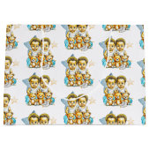 Tweeling baby's van kleur Baby shower of nieuwe ba Groot Cadeauzakje (Voorkant)