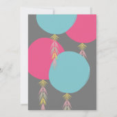 Tweeling babyshower kwast Boho ballon uitnodiging (Achterkant)
