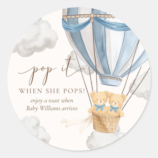 Tweeling Bearly Wait Teddybeer Laat het knallen al Ronde Sticker (Voorkant)