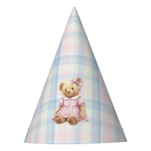Tweeling Beary Eerste Verjaardag Meisje Feesthoedjes