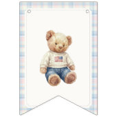 Tweeling Beary Eerste Verjaardag Vlaggetjes (Eerste vlag)