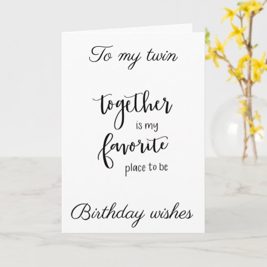 **TWEELING** BEN JE KLAAR OM "ONS" TE VIEREN KAART (Gele Bloem)