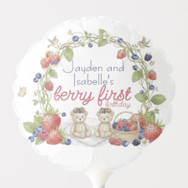 Tweeling Berry Eerste 1e Verjaardagsfeestje Ballon