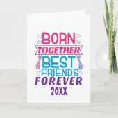 Tweeling beste vrienden voor altijd - jongen en me kaart (Voorkant)