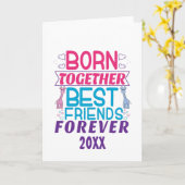 Tweeling beste vrienden voor altijd - jongen en me kaart (Gele Bloem)