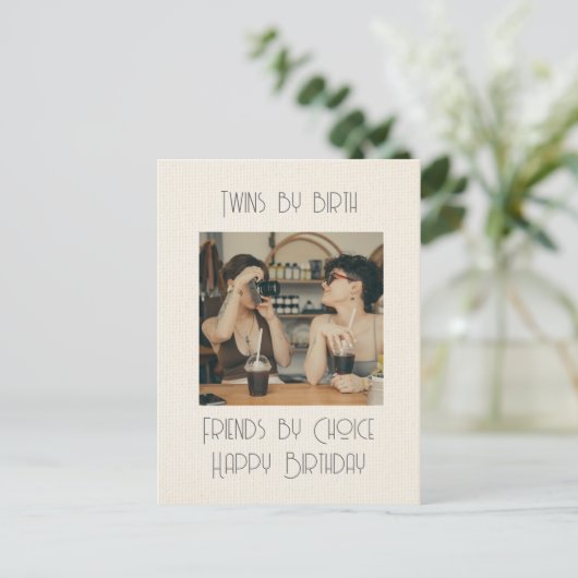 Tweeling bij geboorte briefkaart (Staand voorkant)