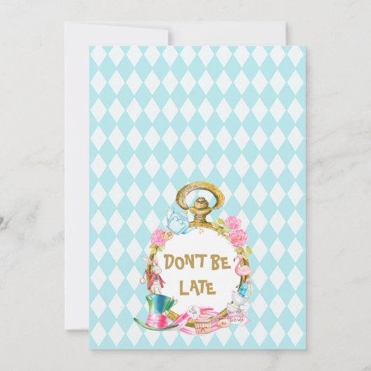 Tweeling Blauw Kijk Alice In Onederland Verjaardag Kaart (Achterkant)