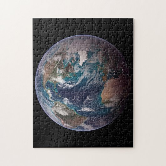 Tweeling Blauwe Marmers - West - Planeet Aarde Zwa Legpuzzel (Verticaal)