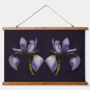 Tweeling Blauwe Vlag Iris Bloemen Hangend Wandkleed